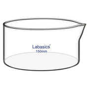 1000 mL borosilicate glass crystallizing dish, spout rim design, large-capacity lab container for crystallization experiments