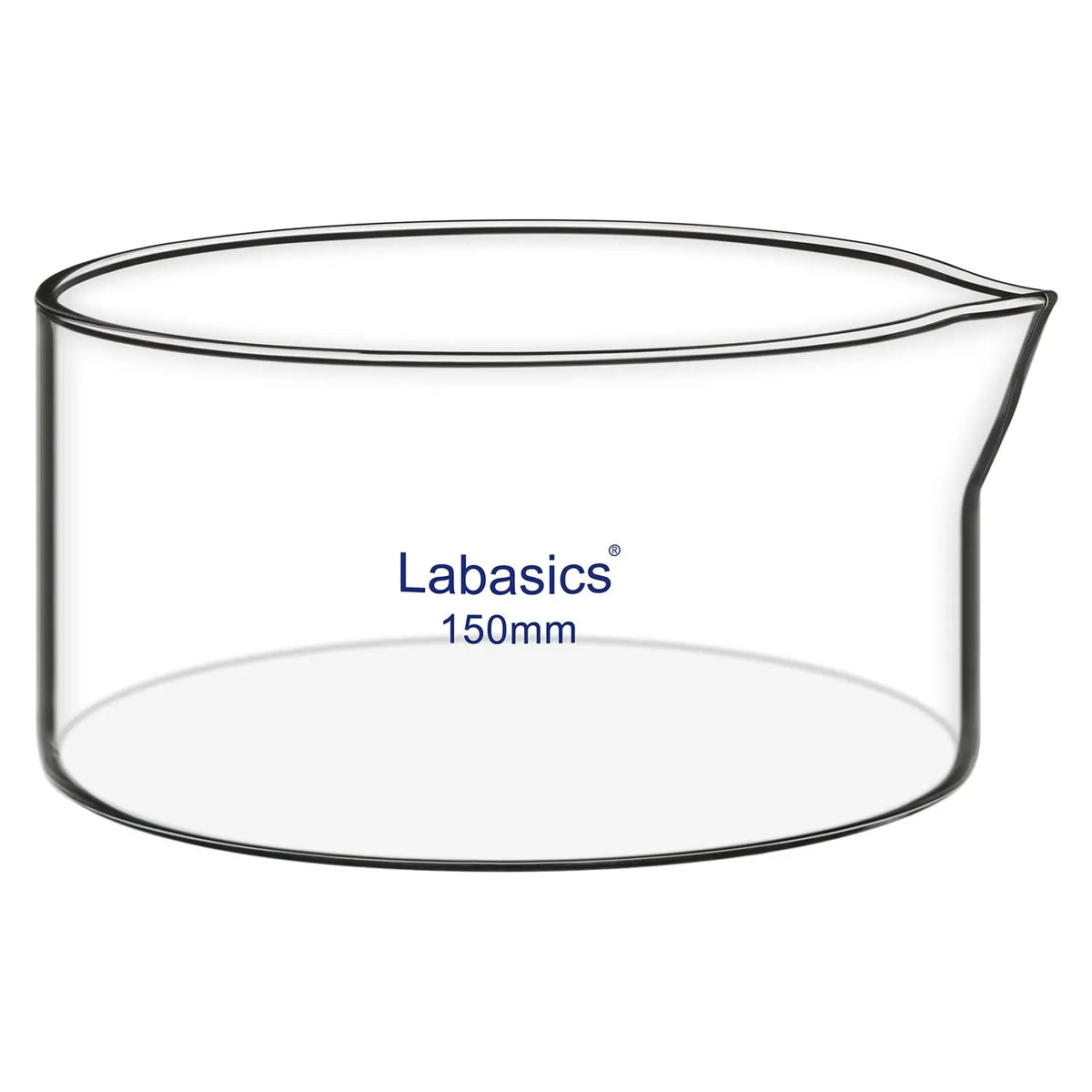 1000 mL borosilicate glass crystallizing dish, spout rim design, large-capacity lab container for crystallization experiments