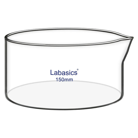 1000 mL borosilicate glass crystallizing dish, spout rim design, large-capacity lab container for crystallization experiments