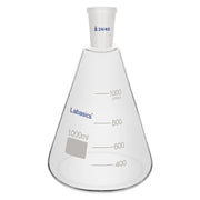 Erlenmeyer flask, 1000 mL (1 L), 24/40 joint, borosilicate glass, heat-resistant, for laboratory heating, mixing, and storage applications