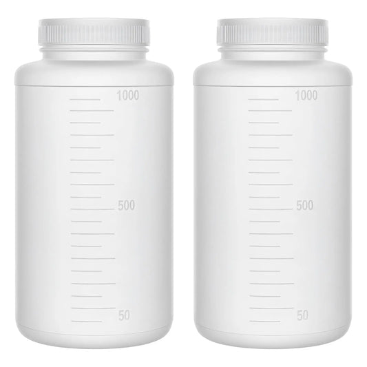HDPE wide mouth plastic reagent bottle, 1000 mL, with screw cap