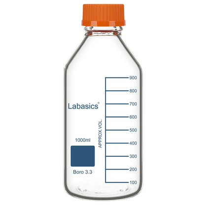 Transparent Media Storage Bottle, Borosilicate Glass, 250–2000 mL Labasics Shop