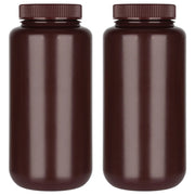 HDPE wide mouth amber reagent bottle, 1000 mL, with screw cap
