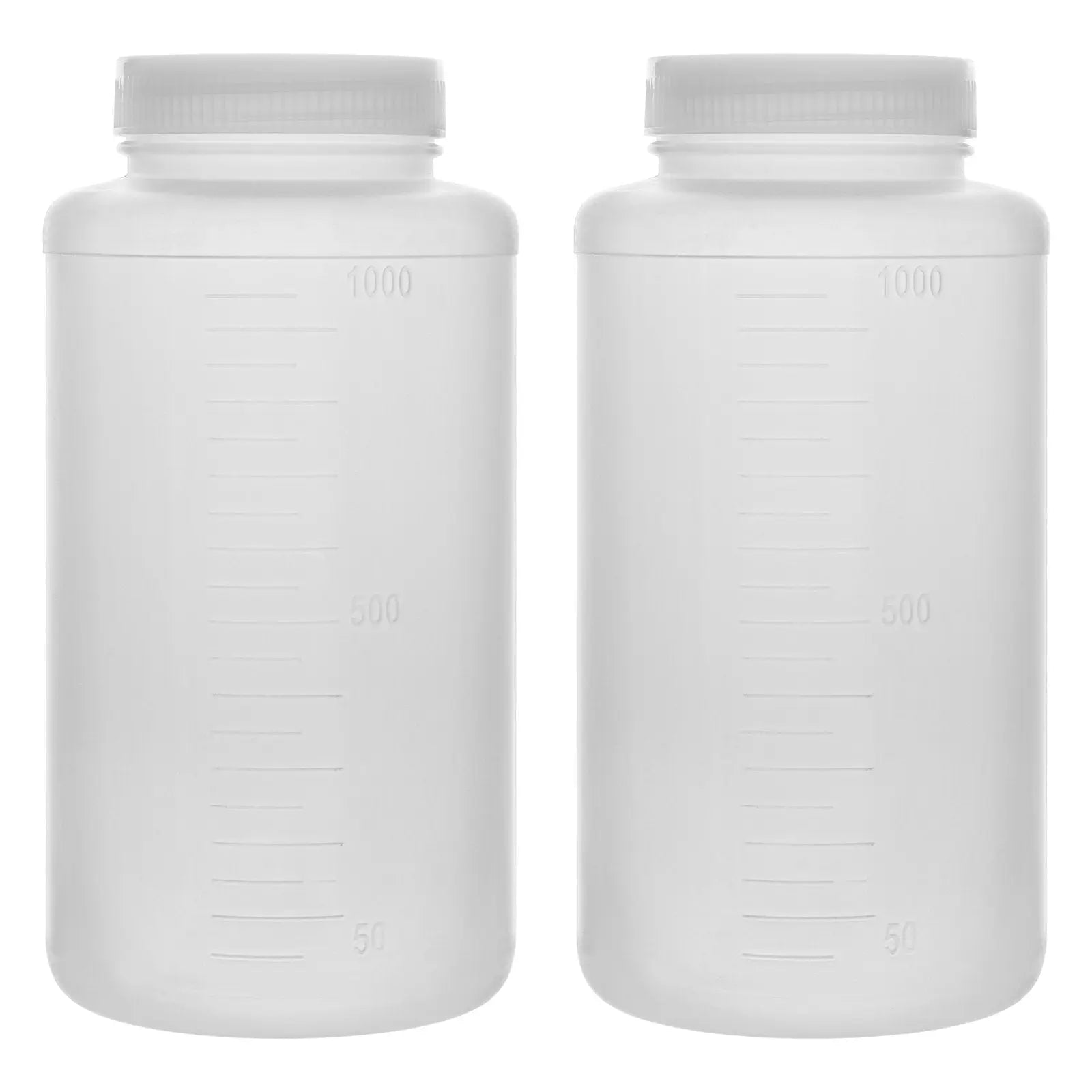 HDPE wide mouth plastic reagent bottle, 1000 mL, with screw cap