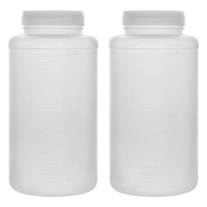 HDPE wide mouth plastic reagent bottle, 1000 mL, with screw cap