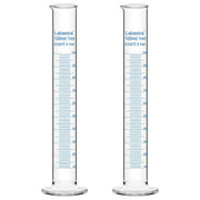 Measuring cylinder, 100 mL, borosilicate glass, easy-to-read metric scale, for laboratory measurement and solution preparation; 2-pack