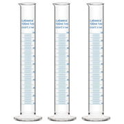 Measuring cylinder, 100 mL, borosilicate glass, easy-to-read metric scale, for laboratory measurement and solution preparation; 3-pack