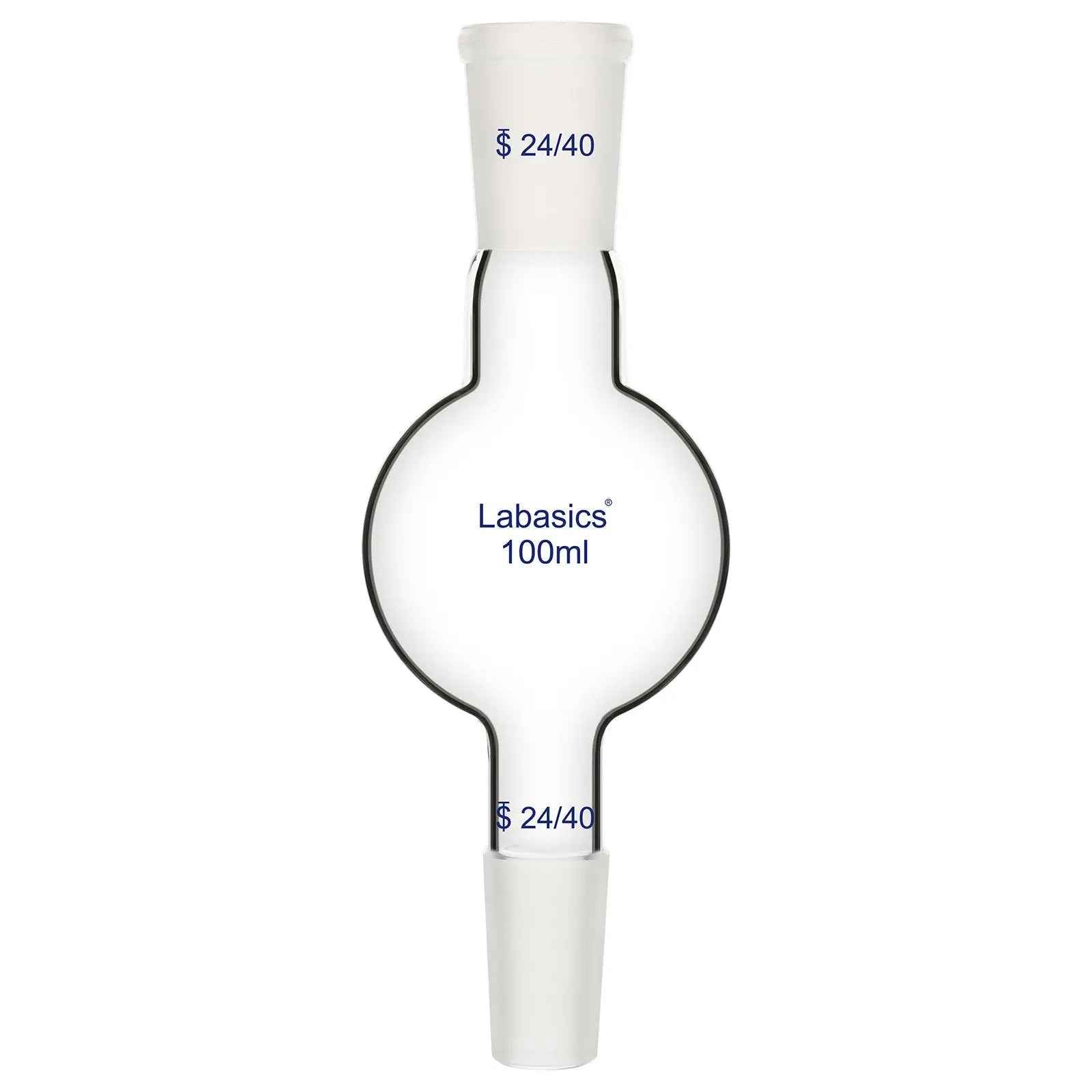 Chromatography reservoir, 100 mL, durable borosilicate glass, 24/40 joint, transparent for liquid observation, lab chromatography use