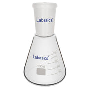 Erlenmeyer flask, 100 mL, 24/40 joint, borosilicate glass, narrow neck design, heat-resistant up to 250°C for laboratory mixing and heating