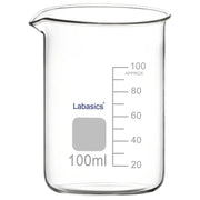 Labasics 100 ml low-form glass beaker with spout for mixing and pouring chemicals