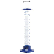 100 mL borosilicate glass graduated cylinder with 1 mL scale and hexagonal base for stable liquid measurement in lab