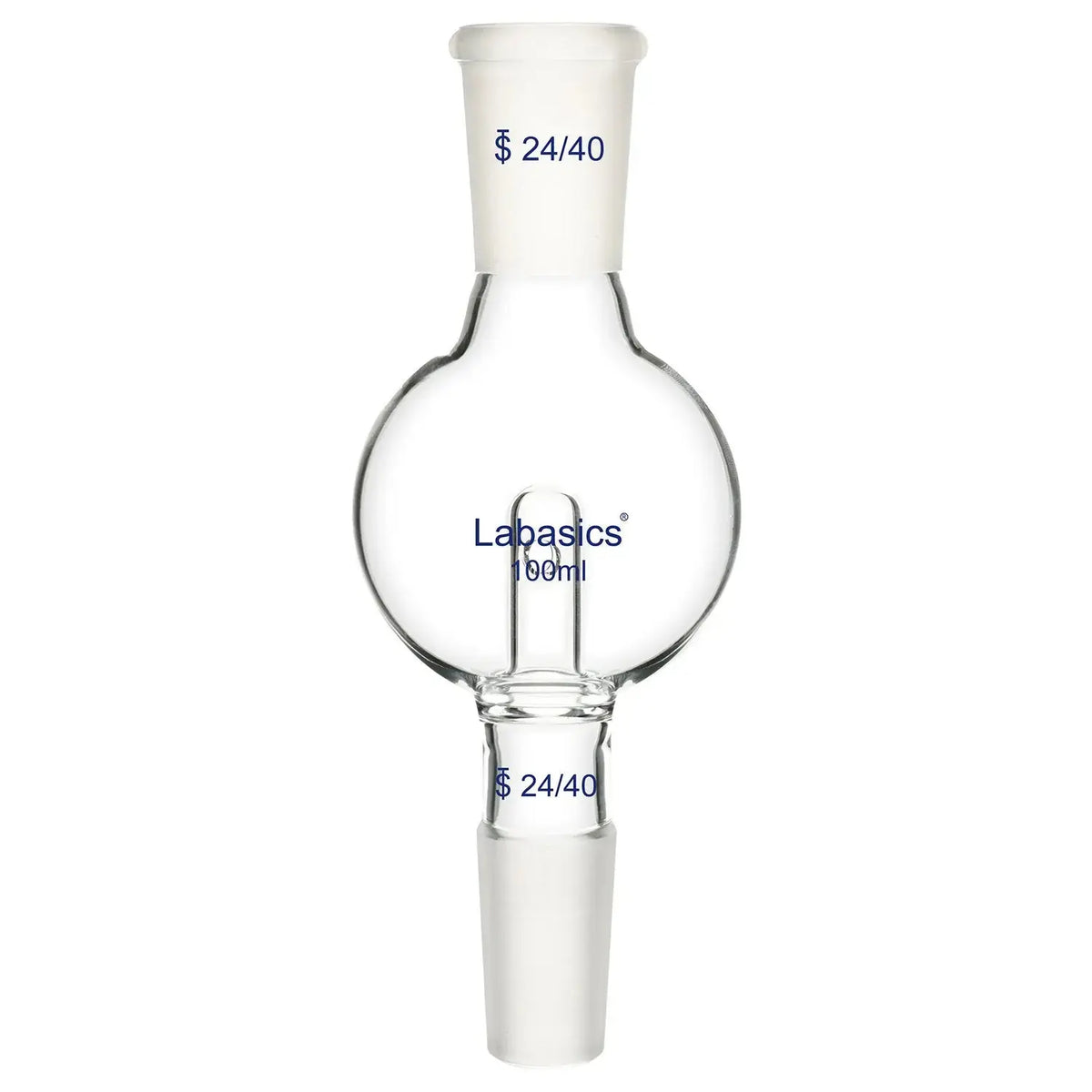 100ml borosilicate glass rotary evaporator bump trap, 24/40 joints, prevents sample splashing during evaporation, safe lab accessory