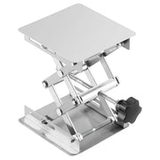 100x100 mm stainless steel scissor jack with 5 kg load capacity for small laboratory apparatus lifting