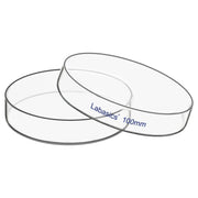Glass petri dish with lid, 100 mm diameter, borosilicate glass, heat-resistant and reusable, suitable for laboratory culture and testing