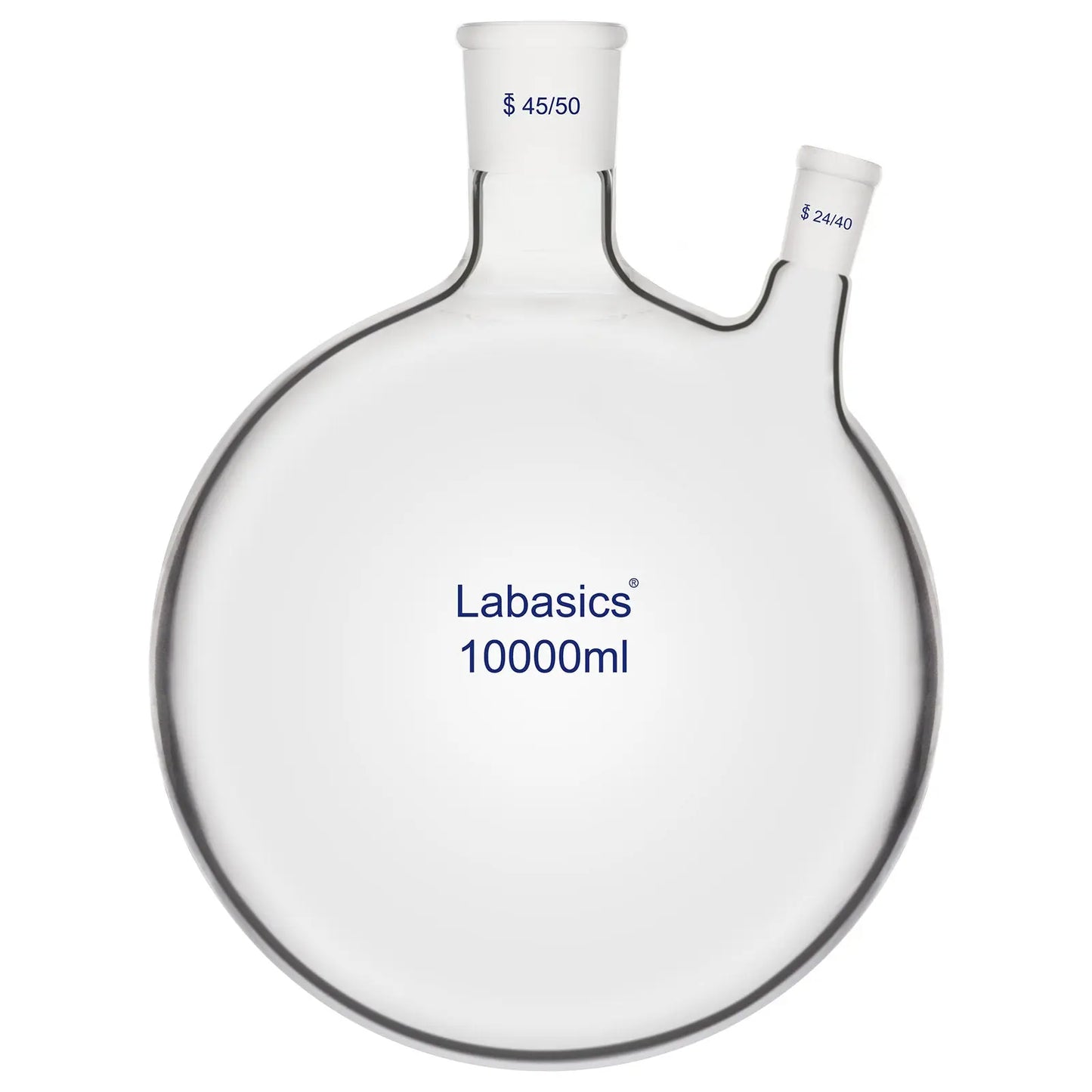 10 L dual neck reaction flask for distillation reflux addition funnel setup