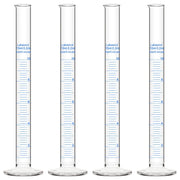 Graduated measuring cylinder, 10 mL, borosilicate glass, clear metric scale, narrow body for precise small-volume liquid measurement; 4-pack
