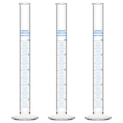 Graduated measuring cylinder, 10 mL, borosilicate glass, clear metric scale, narrow body for precise small-volume liquid measurement; 3-pack