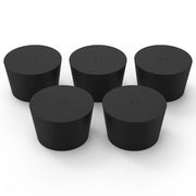 5 pack rubber stopper set, assorted sizes, lab glassware sealing plug