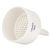 Büchner funnel, 120 mm OD, porcelain construction, glazed surface, perforated plate for chemical and vacuum filtration