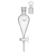 Separatory funnel, 125 mL, conical shape, 24/40 joint, borosilicate glass, PTFE stopcock, for liquid-liquid extraction
