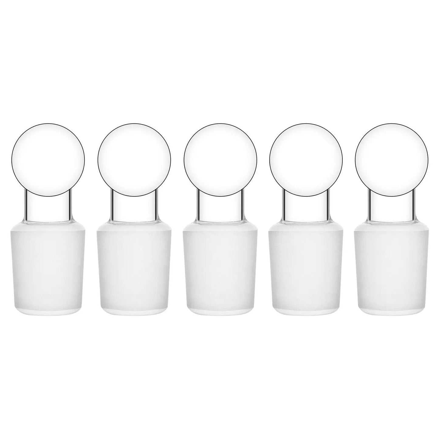 Glass Solid Stopper, Penny Head, 5 Pack Labasics
