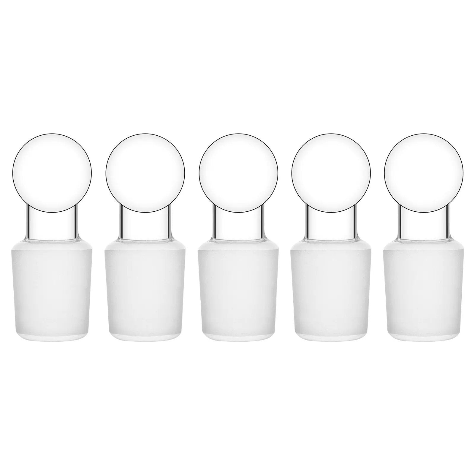 Glass Solid Stopper, Penny Head, 5 Pack Labasics