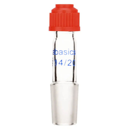 80mm borosilicate glass thermometer inlet adapter, 14/20 joint, includes compression cap for secure lab connections