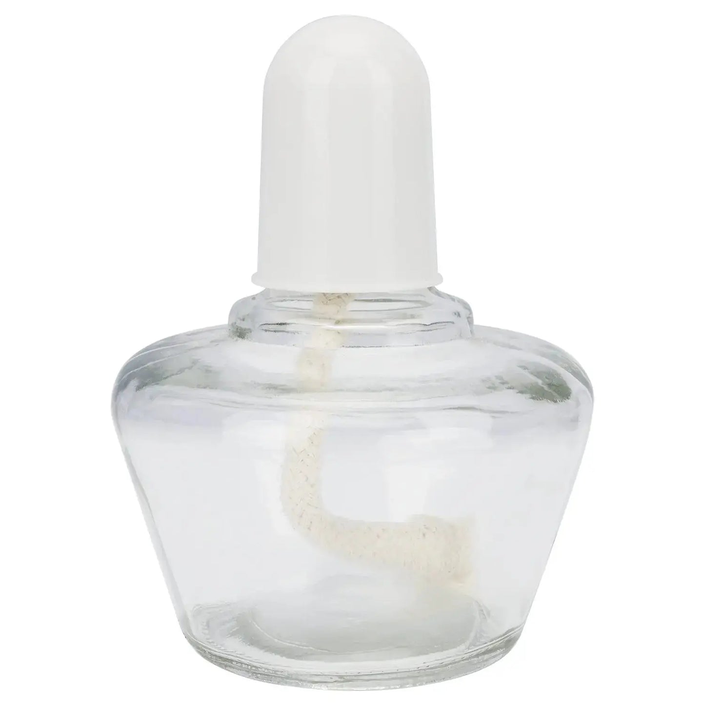 Compact 150 ml alcohol lamp with clear borosilicate glass, ideal for small-scale laboratory heating and precise alcohol level visibility