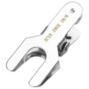 Stainless steel spherical pinch clamp, size #18, fits #18 spherical joints, screw locking mechanism, heat-resistant metal construction for stable lab glass connection