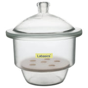 180 mm glass desiccator, borosilicate chamber, porcelain plate, lab moisture protection container