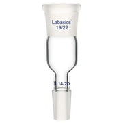 Labasics straight enlarging adapter, 19/22 top outer joint to 14/20 bottom inner joint, heavy-duty, ideal for distillation and chemical experiments