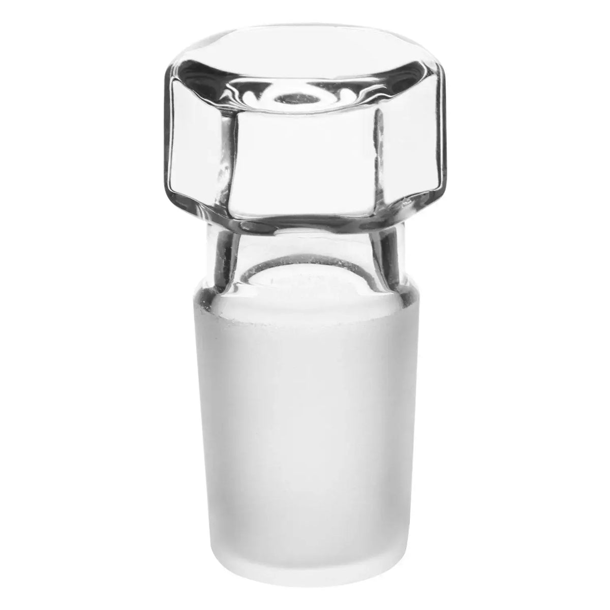 19/22 hex head glass stopper designed for secure rotation and sealing of lab glassware