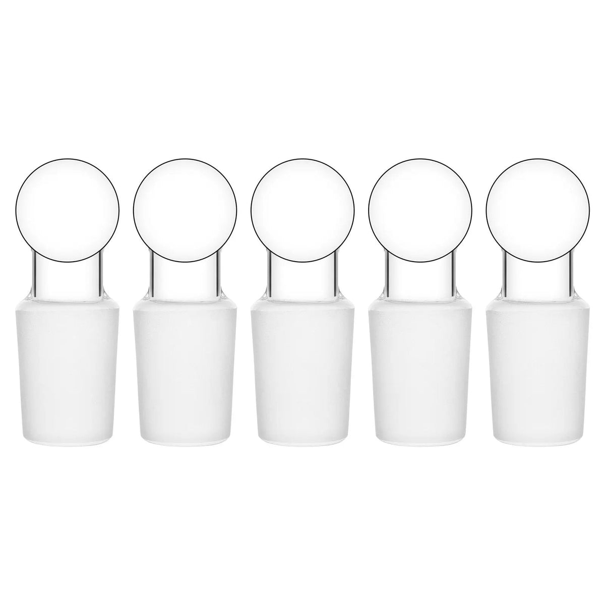 Penny head glass stopper, 19/22 joint, solid type, borosilicate sealing plug