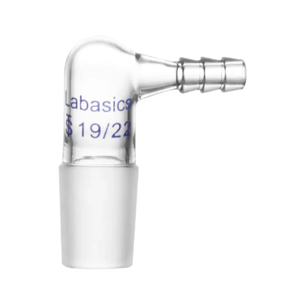 Labasics 90° vacuum/gas inlet adapter, 19/22 inner joint, heavy-duty and chemical-resistant for lab experiments