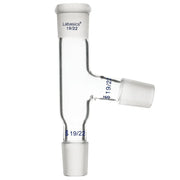 3-way distilling adapter, borosilicate glass, 19/22 joint, heavy-duty design for efficient lab distillation setups