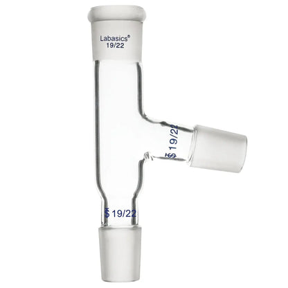 3-way distilling adapter, borosilicate glass, 19/22 joint, heavy-duty design for efficient lab distillation setups