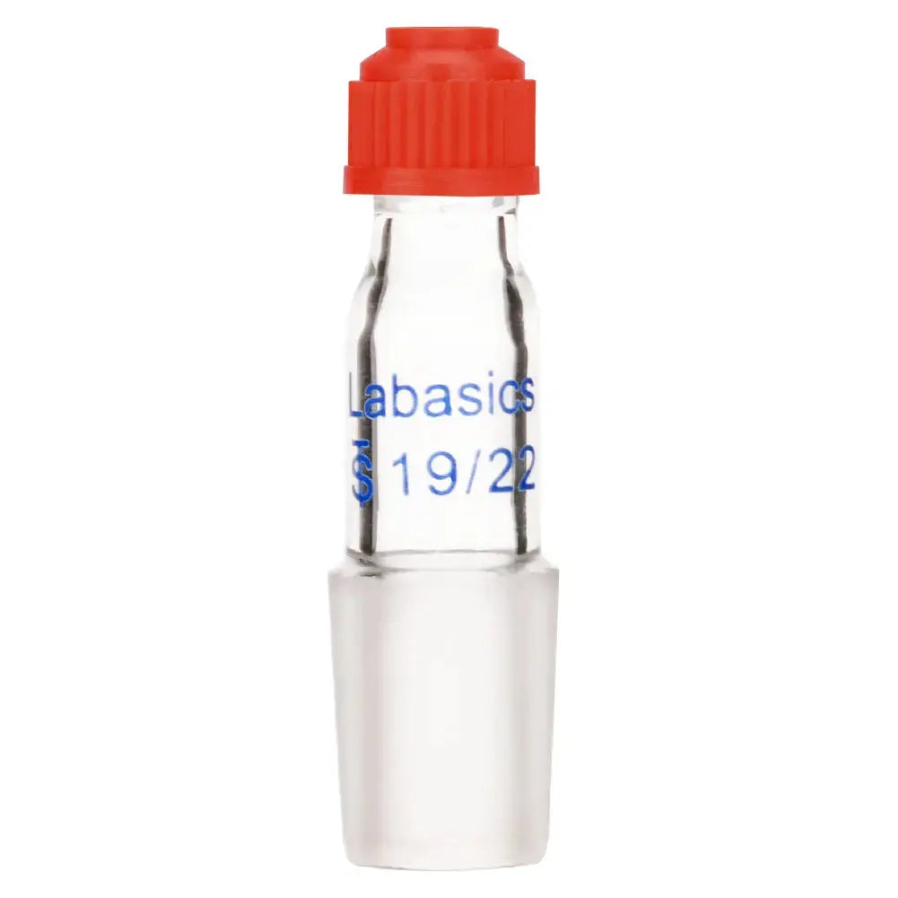 80mm thermometer inlet adapter, borosilicate glass, 19/22 joint, reusable and compatible with lab tubing or thermometer