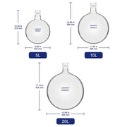1 Neck Round Bottom Flask, 45/50 Joint, 5-20 L Labasics Shop