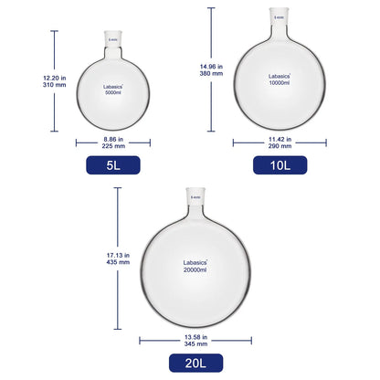 1 Neck Round Bottom Flask, 45/50 Joint, 5-20 L Labasics Shop