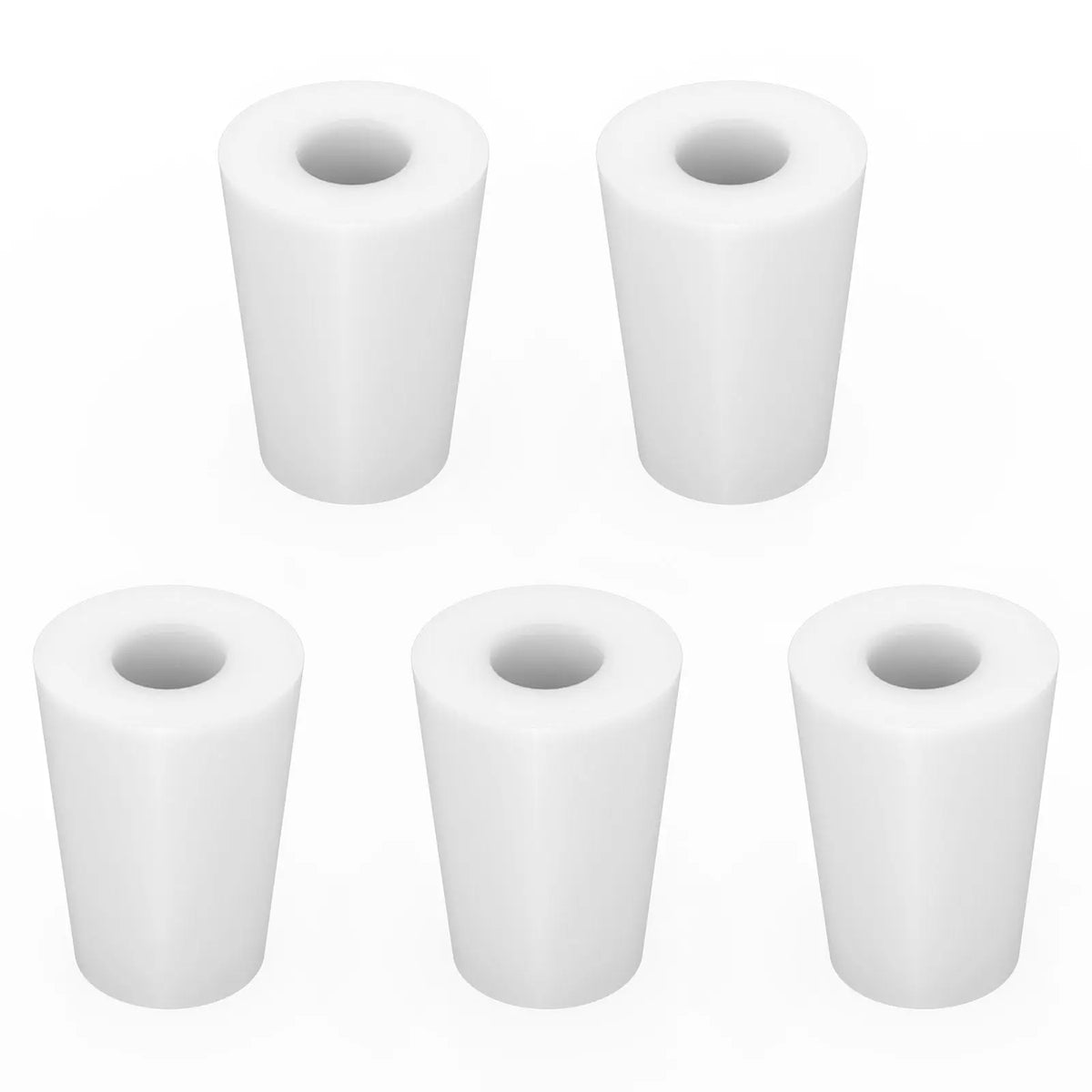 5-Pack Single-Hole Silicone Stoppers with 0.31" Hole Labasics