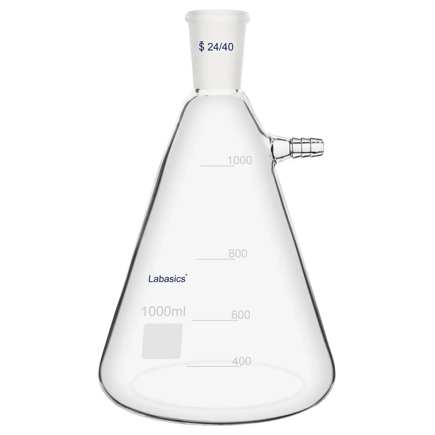 Filtering flask, 1000 mL (1 L), borosilicate glass, 24/40 joint, 9 mm hose connection, for large-volume vacuum filtration