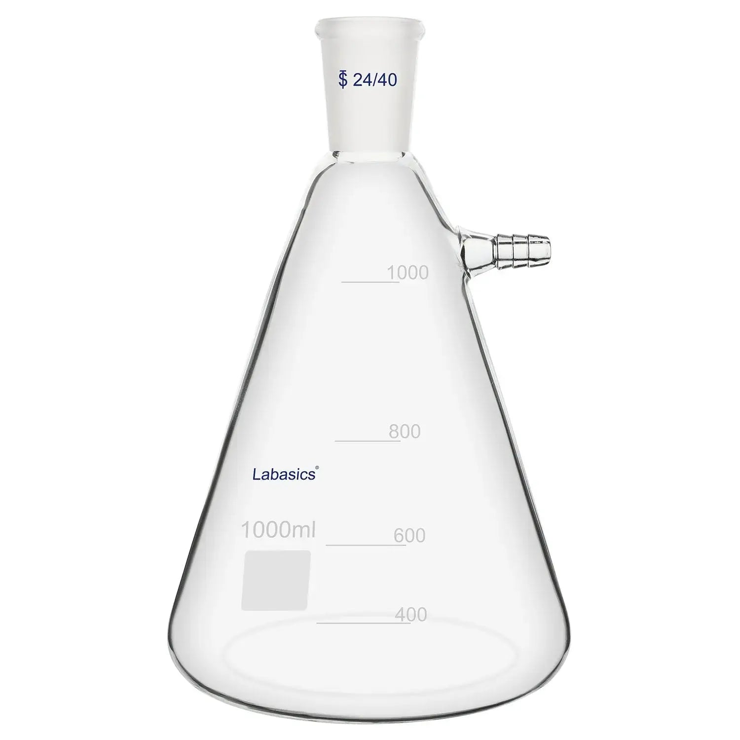 Filtering flask, 1000 mL (1 L), borosilicate glass, 24/40 joint, 9 mm hose connection, for large-volume vacuum filtration