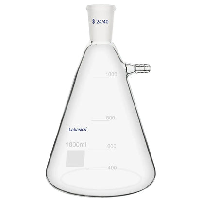 Filtering flask, 1000 mL (1 L), borosilicate glass, 24/40 joint, 9 mm hose connection, for large-volume vacuum filtration