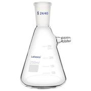 Filtering flask, 250 mL, borosilicate glass, 24/40 joint, hose interface, used for vacuum filtration and solution separation