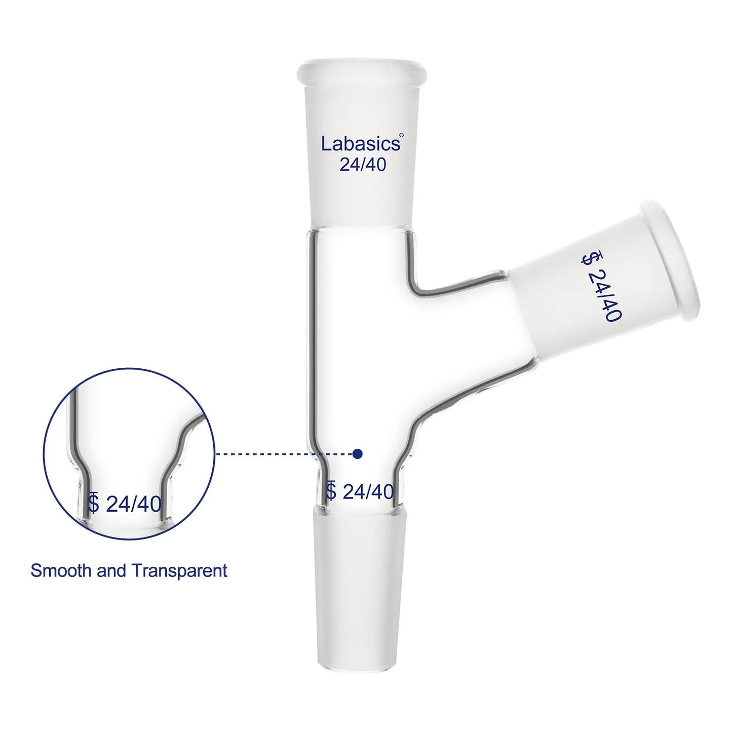 105° 3-Way Glass Distilling Adapter Labasics