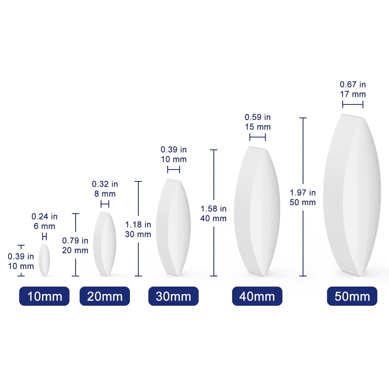 Magnetic Stir Bar Set, Model A, 5PK, 10-50mm Labasics