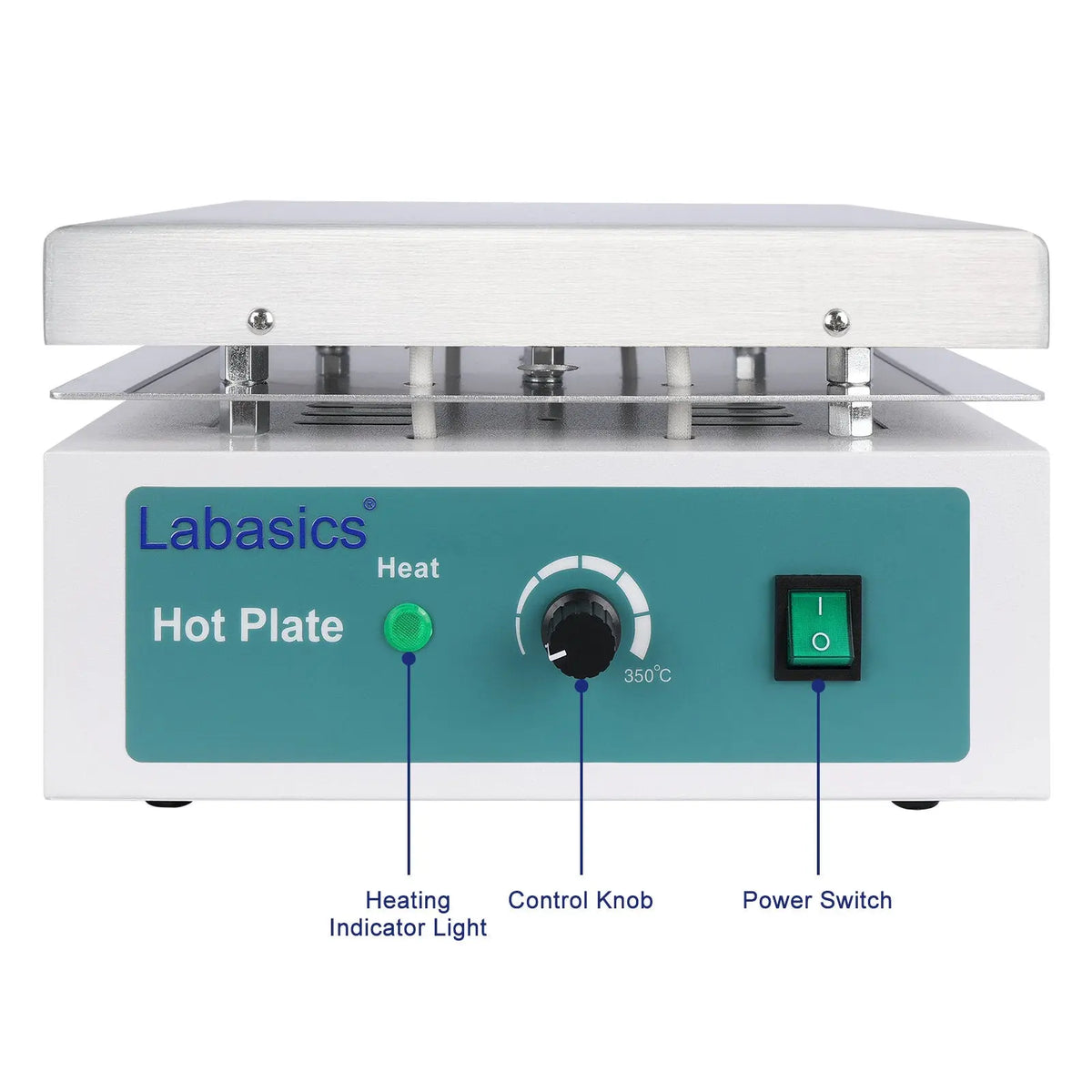 Aluminum Heating Plate with Knob Control, Infinitely Adjustable, Max Temp 350°C Labasics