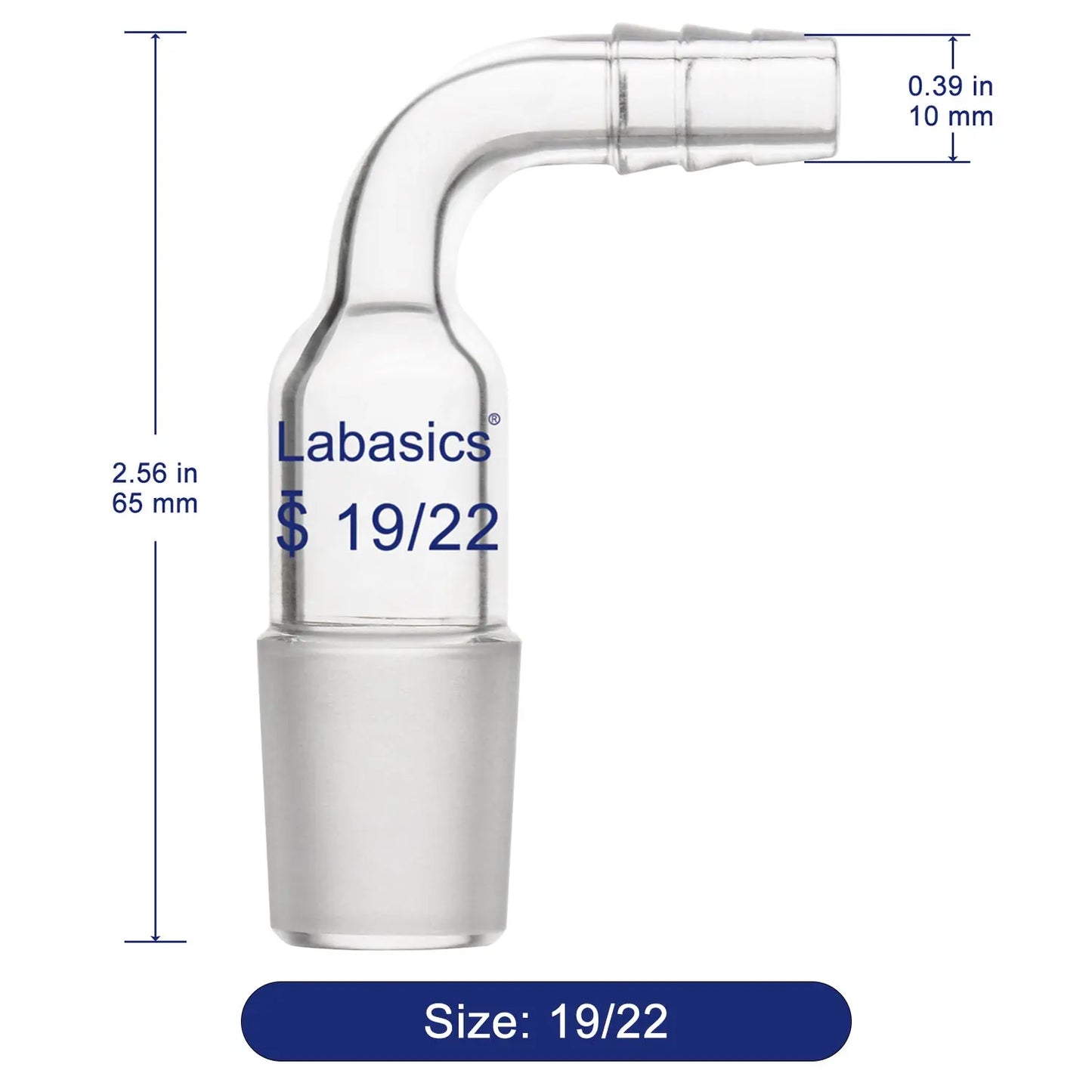 Glass Bent Inlet Adapter, Male Glass Joint Labasics