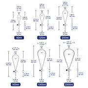 Conical Separatory Funnel with Glass Stopcock and 24/40 Plastic Joint Stopper, 60 – 2000 mL Labasics