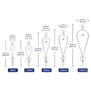 Conical Separatory Funnel, Two 24/40 Joints, 60-1000ml Labasics